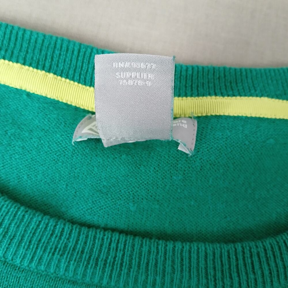 JCPenney Cashmere Blend Green Pullover Sweater S crew raglan 3/4 length sleeves - Picture 8 of 14